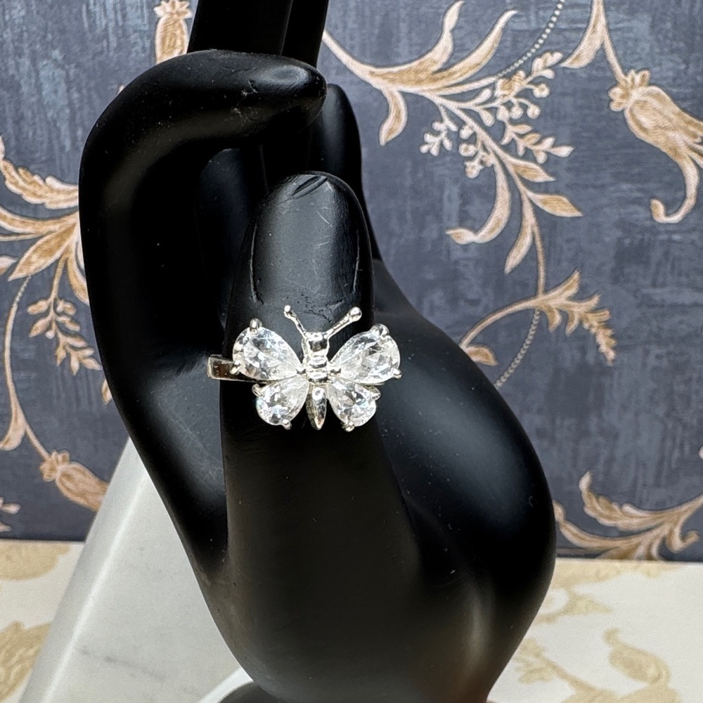 Vintage Estate 925 Marked Sterling Silver Butterfly Ring Lot D44 - Picture 2 of 9